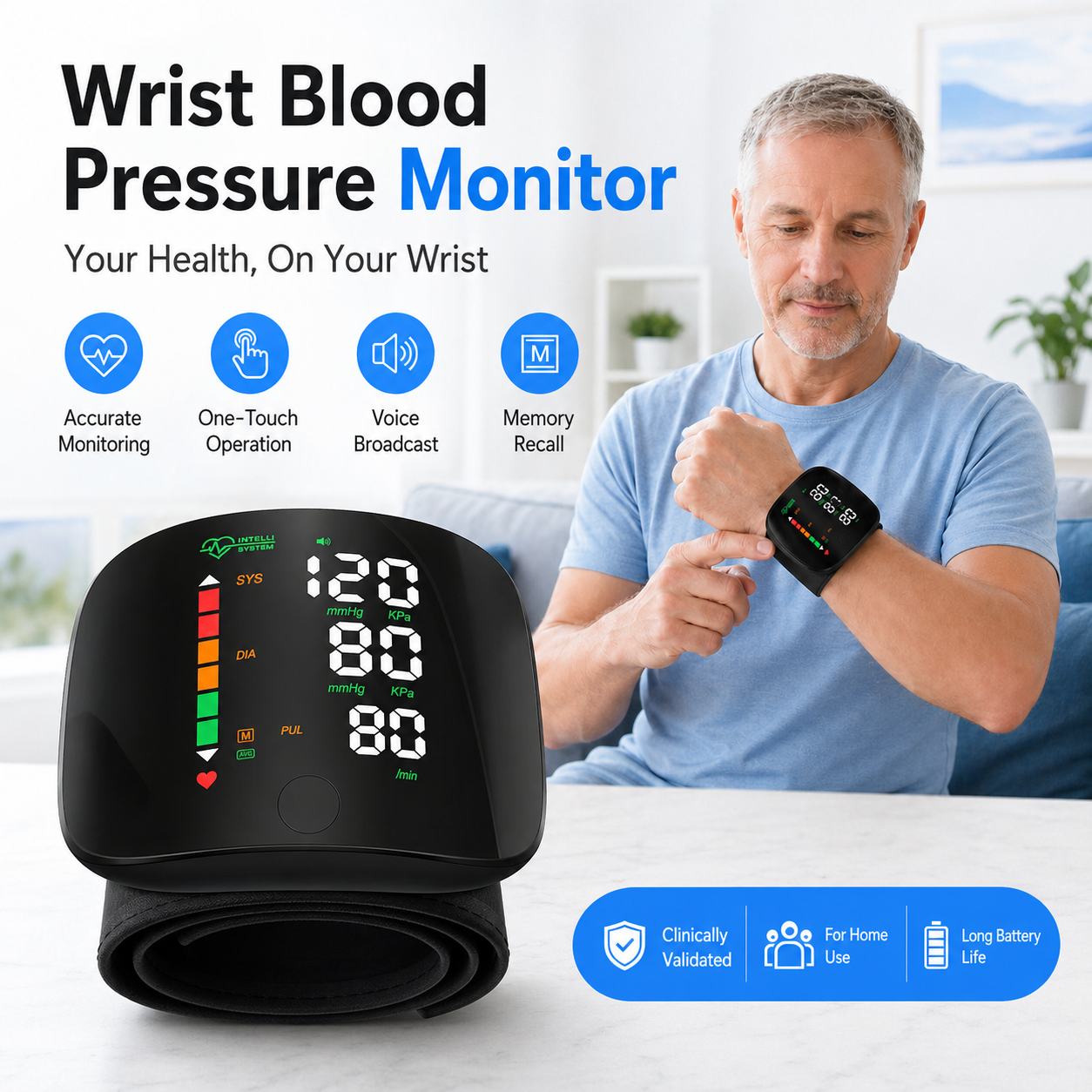 Smart Wrist Blood Pressure Monitor